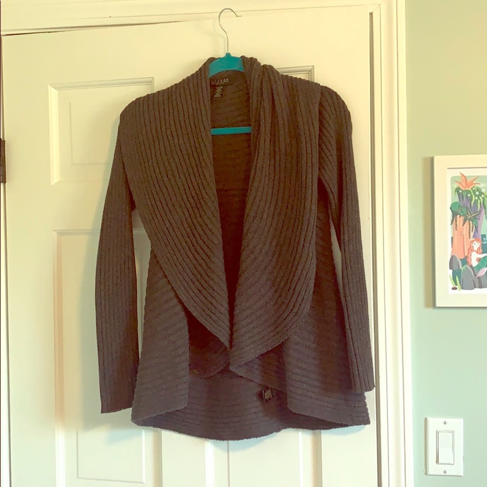 Ralph Lauren Gray open front cowl sweater